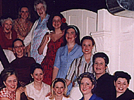 Candace Shaw (red dress) with Les Belles-soeurs cast - 2004